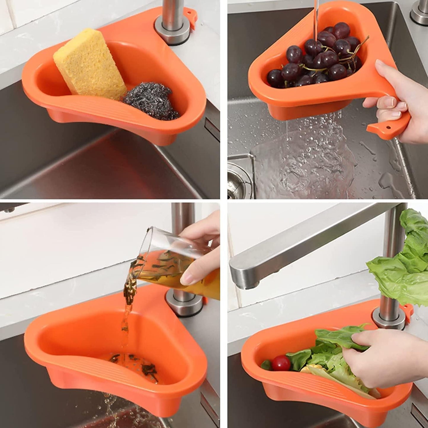 Multipurpose Plastic Kitchen Sink Organizer Corner(Pack of 2)